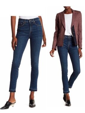 Veronica Beard Kate 10" Skinny Jeans in Vintage Wash with Fray Size 24